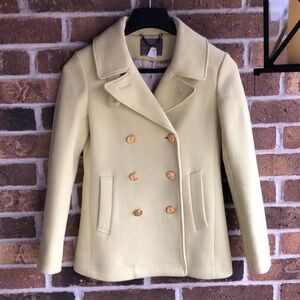 J. Crew Stadium-Cloth Majesty Peacoat In Light Yellow
